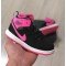 Air Jordan I (1) top Kids bldck pink