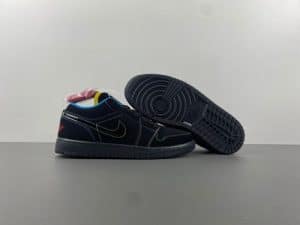 Air Jordan 1 black nubuck yellow